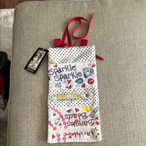 Du Jour Polka Dot Jewelry Pouch with Red Accents